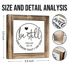 Be Still and Know That I am God Sign, Psalm 46:10 Sign, Christian Decor, Christian Wood Sign, Decorative Plaque Box Sign, Calm Down Corner Decor, Home Decor, Bedroom Decor, Christian Gift