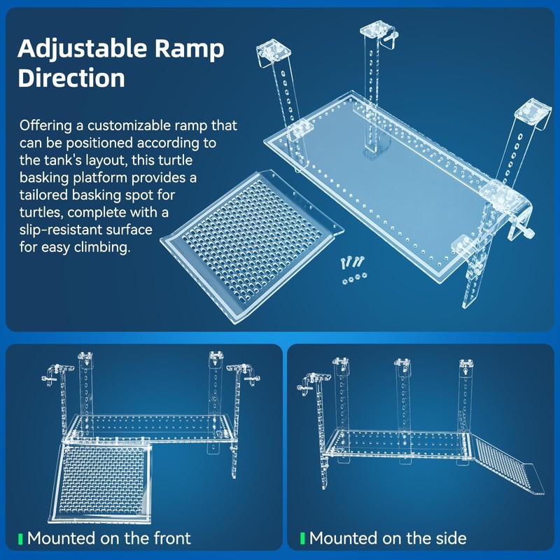 Turtle Docks Large Adjustable Turtle Basking Platform for Aquatic Turtles,