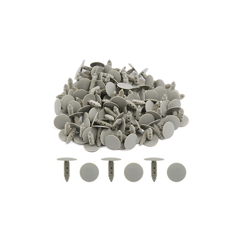 sourcingmap 100pcs Gray Plastic Push Type Fasteners Clip Rivet 8mm