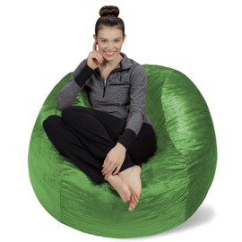 Sofa Sack - Plush, Ultra Soft Bean Bag Chair - Memory Foam Bean Bag Chair with Microsuede Cover - Stuffed Foam Filled Furniture and Accessories for Dorm Room - Lime 4'