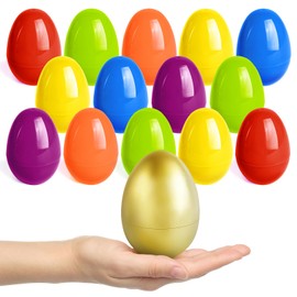 SpringFlower 3.5” Unfilled Easter Eggs, 36 pcs Colorful Egg Plus 1 Golden Egg, Empty Plastic Eggs Fillable with Candy, Treats, Presents for Toy Basket,Easter Decorations, Toy Egg Basket,Boys & Girls