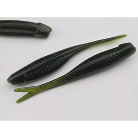 Hooked Baits (20)-2" Tracer Shad "Watermelon Green" Crappie Panfish Jig Grub Shad