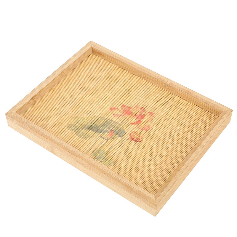 Bamboo Woven Jewelry Display Tray Vintage Necklace Bracelet Earrings Holder