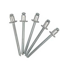 Pack of 100 Blind Rivets 4.0 x 5 mm Dome Head Open Type DIN 7337 Aluminium Rivet and Steel Mandrel Pop Rivets (100, 4.0 x 5 mm)