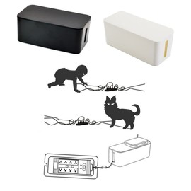 OSALADI Cable Organiser for Power Strip Cord Holders for Cables Wire Management Box Plastic Storage for Power Cord
