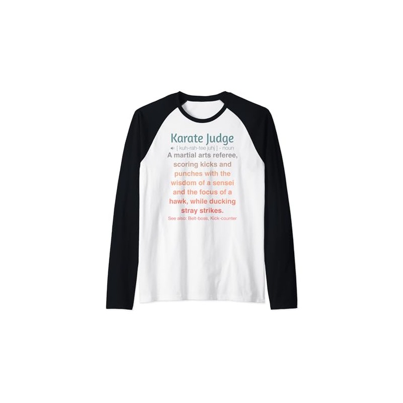 Funny Karate Judge Raglan Baseball Tee