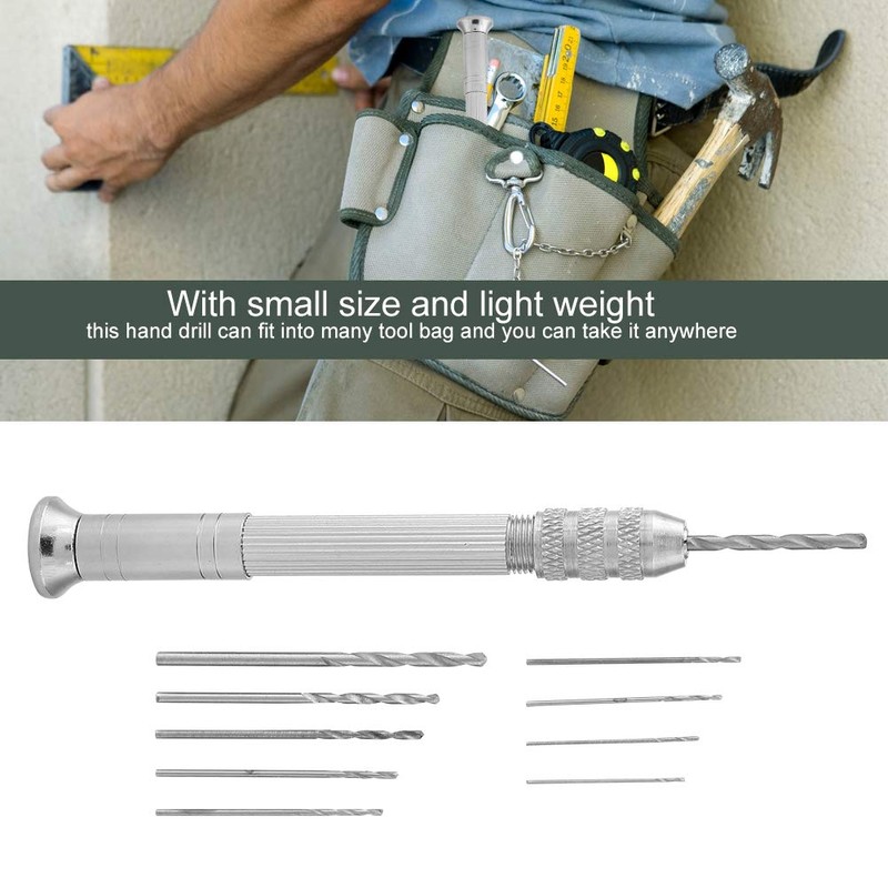 Mini Precision Hand Twist Drill 10 x Drill Bit Tool