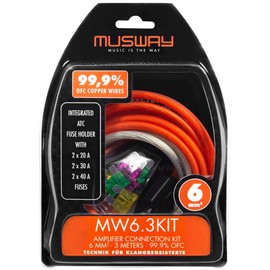 Musway MW6.3KIT Cable Kit Solid Copper 6 mm² with Fuse 3 m