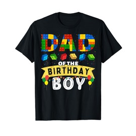 Dad of the birthday boy Building Blocks Master builder T-Shirt