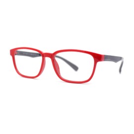 SA106 Kids Soft TR90 Plastic Rectangle Blue Light Filtering Computer Glasses Red Black