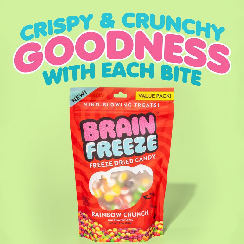 Brain Freeze Rainbow Crunch Freeze-Dried Candy – Irresistible Sweet &