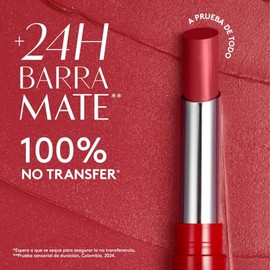 ésika – Labial Colorfix Barra 2 g, Acabado Mate, Larga Duración 24H, No Transfer, Color Intenso, con Aceite de Argán y Manteca de Karité, Labios Suave