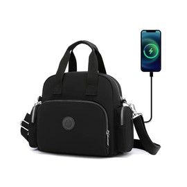 Bolsa para Mujer,Bolso Multifuncional de Mujer,Sistema de Transporte Múltiple,Antirrobo Bolsa Crossbody, Grande Impermeable Bolsa,Bolsa de Moda con Carga USB Portátil Bolsa para Trabajar Acampar Viaje