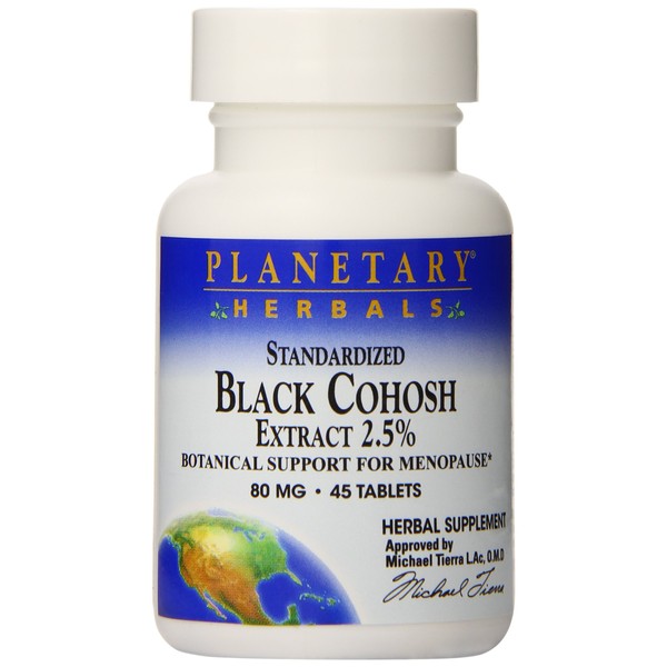 Planetary Herbals Standardized Black Cohosh Extract 2.5 Tablets, 45 Count