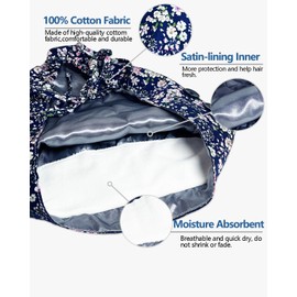 ORKSEA Satin Lined Scrub Caps with Buttons Sweathand Nurse Surgical Bouffant Adjustable Hat Ponytail Working Long Hair