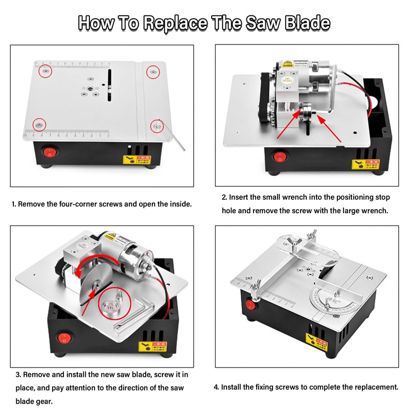 Precision Mini Electric Table Saw, DIY Hobby Handmade Woodworking Bench