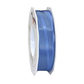 Präsent Lyon Wired Edge Ribbon Sky Blue 25 m Decorative Ribbon for Decorating & Crafts, 25 mm Width, Slightly Bendable Ribbon for Festive Decorations on Special Occasions