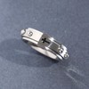 DoubleAccent 6MM Stainless Steel Cross Rosary Spinner Praying Ring, 6
