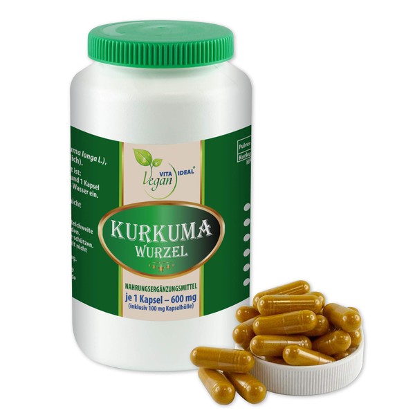 Vitaideal Vegan® Turmeric Root (Turmeric) 180 Vegetable Capsules 600 mg