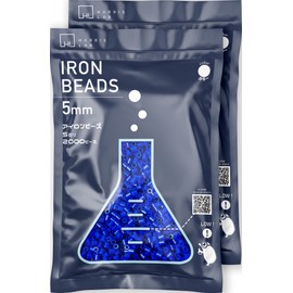 Harrislavo Iron Beads, Solid Color, 0.2 inches (5 mm), 57 Colors in Total, "Extra Series", Zippered Bag, Blue, Blue Series (#53 Blue, 4000 Pieces)