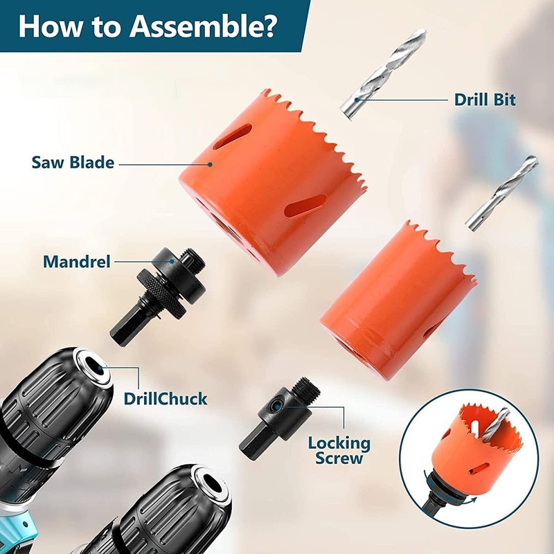 125mm Wood Hole Saw, Extra Solid HSS Bi-Metal Drill Bit