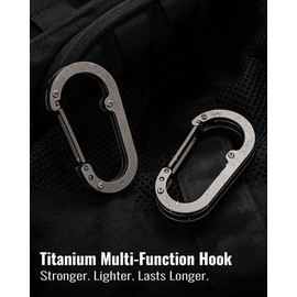 sayram ST6 Titanium Purse Hook for Table, Carabiner Hook for Outdoor, Lightweight Titanium Purse Hanger for Desk, Backpack Carabiner Clip (Polished)