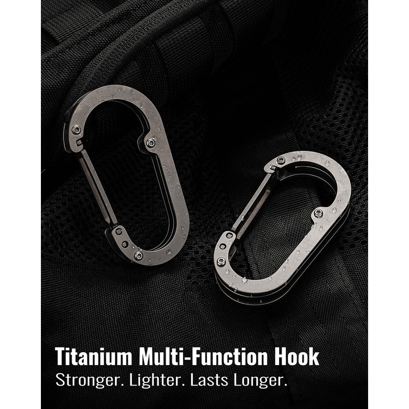 sayram ST6 Titanium Purse Hook for Table, Carabiner Hook for