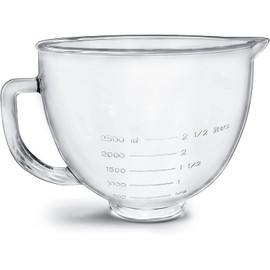 Kltchonald Tilt-Head Stand Mixer Glass Bowl, 5 QT,Compatible with Kitchenaid Artisan 5KSM125, 5KSM150, 5KSM175, 5KSM7580, KSM150, RRK150,K45, K45SS, KSM75, KSM90, KSM95