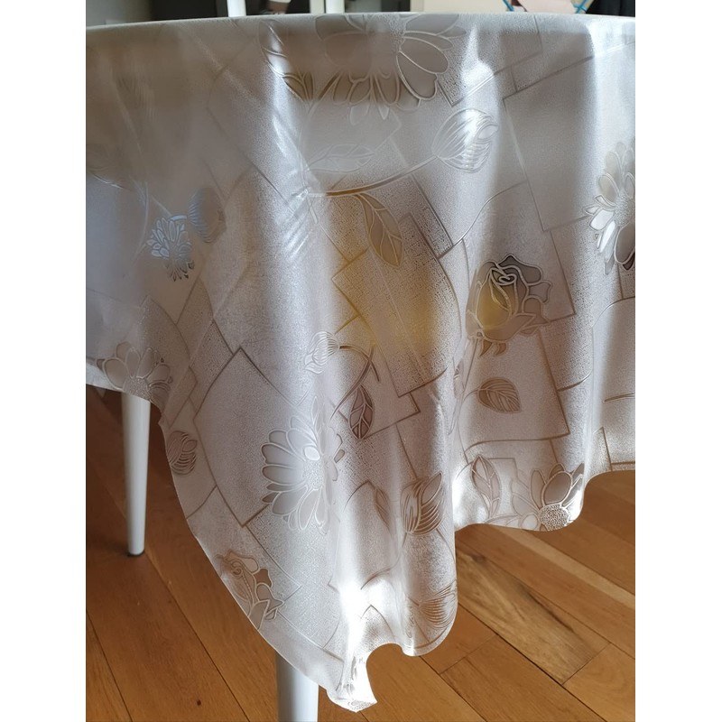 Rectangular Oilcloth Clear PVC Wipe Clean Tablecloth Table Protector Cover