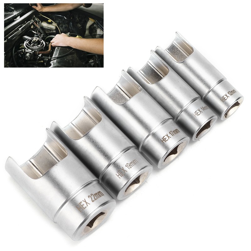 3/8inD Elbow Connector Socket Set Fitting Kit Chrome Alum Car