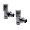 hep® Round Angled Manual Radiator Valve + Lockshield Set 15mm