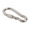 M8 x 80mm Steel Snap Hook with Safety Screws Locking Carabiner Clip Snap Hook Spring Loaded Steel Karabiner (Pack of 2)