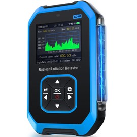 FNIRSI GC-01 Geiger Counter Nuclear Radiation Detector, Radiation Dosimeter with LCD Display, Portable Handheld Beta Gamma X-ray Rechargeable Radiation Monitor Meter, 5 Dosage Units, 0.0μSv-500mSv