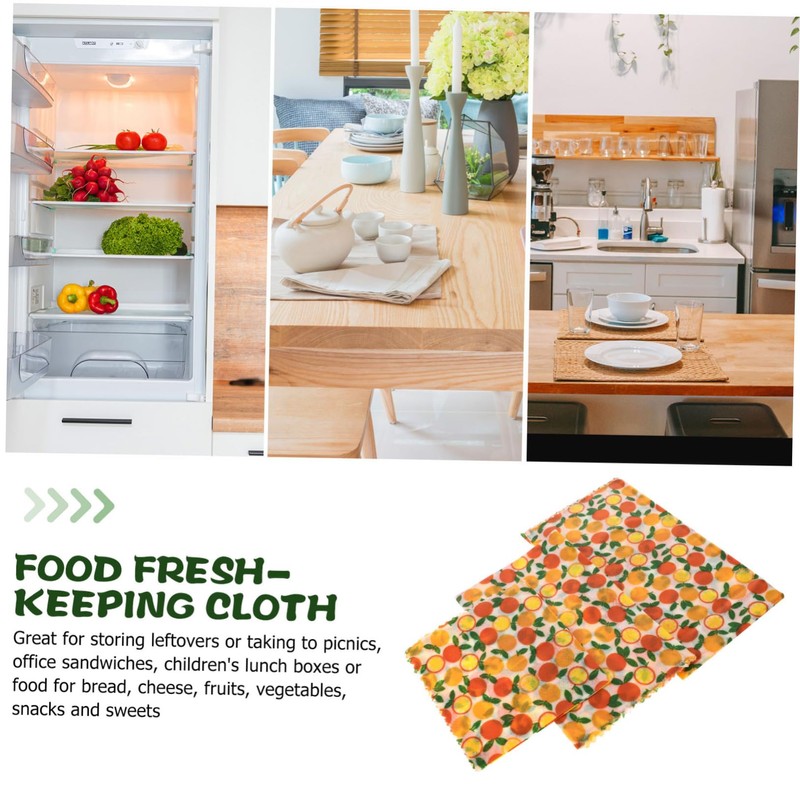 MAGICLULU 3pcs Beeswax Food Wraps Set Organic Cotton Sandwich Wrap