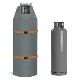 100lb Propane Tank Cover,600D Heavy Duty Waterproof Double Layer Oxford Propane Tank Cover Waterproof, Dustproof, UV-Resistant for 100 Gallon Propane Tank Outdoor Protection (Gray)