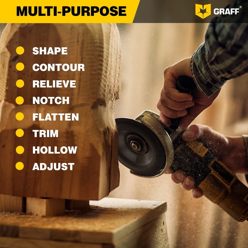 GRAFF Wood Carving Disc for Angle Grinder 4 Inch -