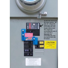 Gensafety Generator Interlock Kit for Eaton Cutler Hammer BR and CH Series 150 and 200 Amp Panels with Raised or Flat Area Over Main Breaker Cover