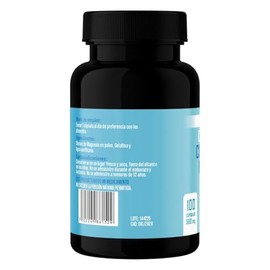 Cloruro de Magnesio en Cápsulas 500 mg | 100 Cápsulas | Alta Absorción | Suplemento Alimenticio | Sin Gluten | Sin Aditivos | 100% Puro | Fabricado en