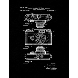 Automatic Film Winding and Shutter Tensioning Control Camera Mechanism Patent Print Black Matte (13" x 19") M12266