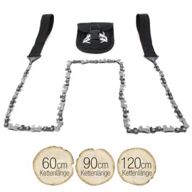 Iceberk Hand Chainsaw with Belt Bag - High-Quality Handsaw Made of Stainless Carbon Steel for Sawing Branches and Small Trees (60, 90 or 120 cm)