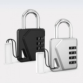 4-Digit Dial Name Tag Combination Lock for Gates & Doors Dial Combination Lock (Silver)