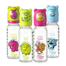 Tommee Tippee Novelty Hood Baby Bottle with Fast Flow Teat, 250ml, Pack of 1, 6 Months+, Colours and Designs May Vary
