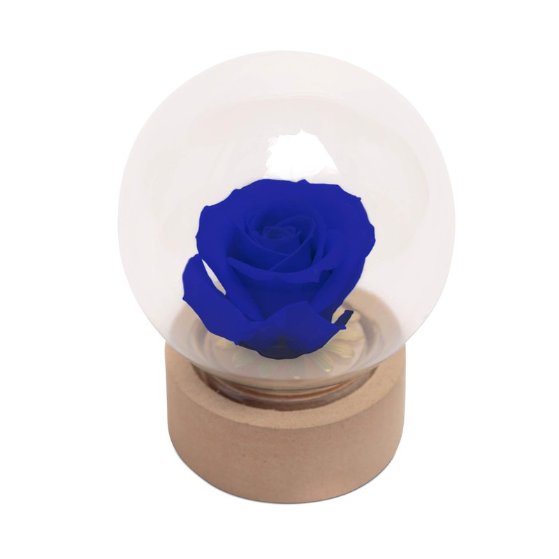ROSEMARIE SCHULZ Heidelberg Small Rose in Glass Eternal Flower Blue