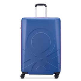United Colors of Benetton Fabrica Hardside Luggage with Spinner Wheels, Blue, Checked-Large 27 Inch
