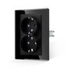 JIMEIDA Double Socket Glass Black with Hook Single 16 Amp