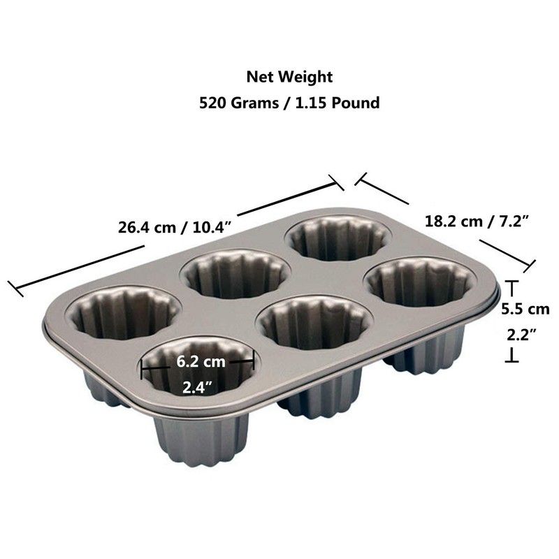 Cannele Mould Nonstick Cupcake Muffin Molds Golden Canneles Tin Baking