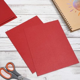 Paper Junkie Red Shimmer Paper, Metallic Paper for Crafts (8.5 x 11 in, 50-Pack)