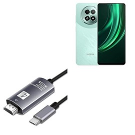 BoxWave Cable Compatible with Realme 13 5G - SmartDisplay Cable - USB Type-C to HDMI (6 ft), USB C/HDMI Cable - Jet Black