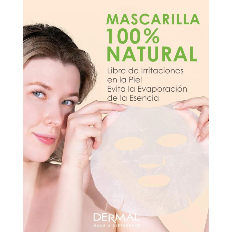Dermal, Mascarilla Pepino X10, Hidratante Y Calmante