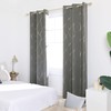 Deconovo Gold Wave Print Blackout Curtains for Bedroom, Thermal Insulated